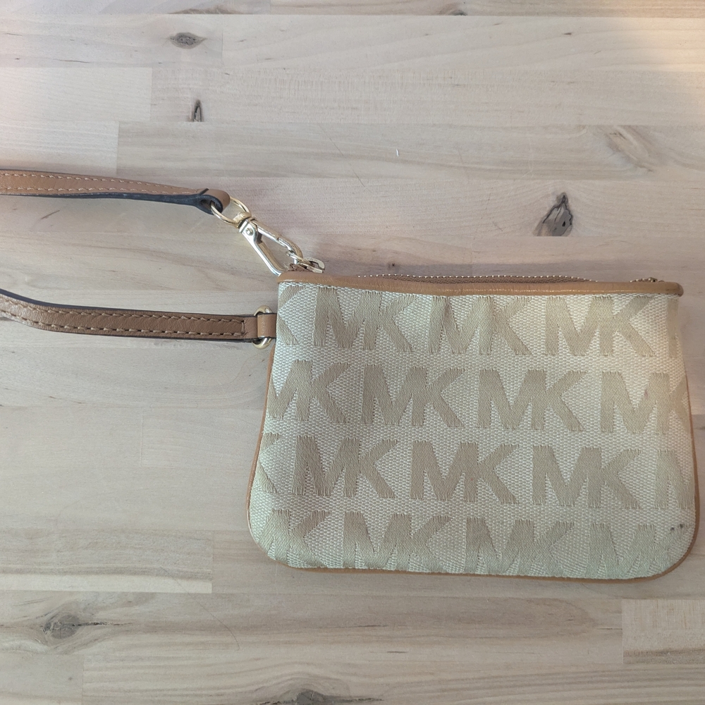 Michael Kors Tan Monogram Wristlet